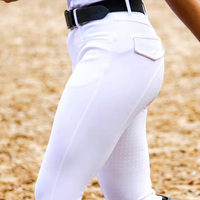 Pantalon d'équitation pour femmes avec grip en silicone aux genoux, respirant et extensible, pour l'entraînement quotidien et la compétition