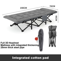 Lits pliants de conception moderne haut de gamme avec matelas en mousse à mémoire de forme luxueux, cadre en acier pour le camping en plein air et l'utilisation hospitalière