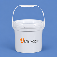 Ember Plastik PP Kosong 4L untuk Pengemasan Air, Drum Plastik dengan Tutup, Putih Transparan, Sablon Sutra