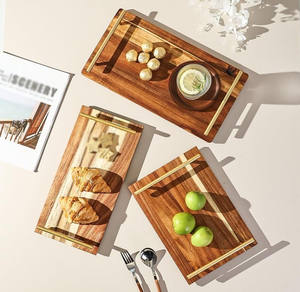 Bandeja de Desayuno de Madera de Acacia Maciza de Estilo Japonés Más Vendida con Asa para el Té de la Tarde, Aperitivos y Postres - Product Image 3