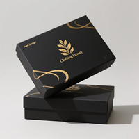 Boîtes d'expédition en carton noir écologiques de conception gratuite Emballage d'auto-soin avec logo personnalisé pour le dossier d'expédition en papier de beauté naturelle