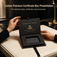 Boîte cadeau en papier personnalisée, emballage vide avec fermeture à ruban, insert en EVA pour carte de garantie, certificats de luxe, accessoires, emballage