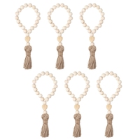 Bois perle guirlande ferme glands perles rustique pays décor perles de prière pour la maison porte bouton décoration de noël