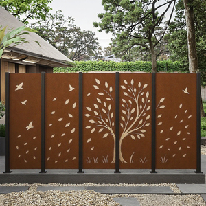 <span class=keywords><strong>Panneau</strong></span> décoratif multifonctionnel en acier Corten découpé au laser CNC, style Art Déco, durable, pour jardin, écran paysager, cloison - Product Image 6