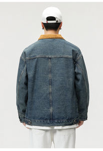 Abrigos de mezclilla de la mejor calidad, chaqueta personalizada de manga larga de gran tamaño con cuello de pana, Chaquetas vaqueras caídas con hombros descubiertos para hombre, venta al por mayor de productos en el mercado, el más bajo del mundo - Product Image 6