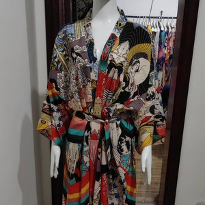 Copricostume da Spiaggia, Abiti Estivi, Vestito da Spiaggia, Copricostume Stile Kimono Giapponese - Product Image 5