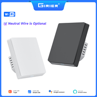 Interruptor de Pared Mecánico con WiFi GIRIER, Control de 2 Vías, CA 100-240V, UE/Reino Unido, Interruptor de Luz Inteligente Tuya con Botón Pulsador