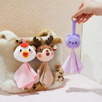 Chiffon de nettoyage durable en microfibre pelucheuse avec logo personnalisé OEM, pour écran de caméra à lentille en verre, avec figurines en peluche de dessins animés