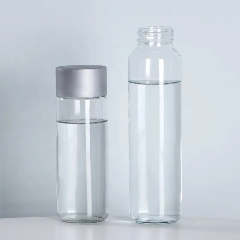 250ml 500ml 750ml transparent bottle water full glass with wide mouth and plastic lid