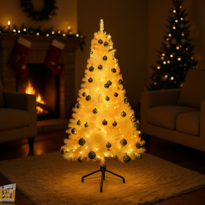 Árbol de Navidad DB de 7.5 pies Preiluminado con LED Blanco Cálido, Base de Metal para Interiores, Adorno Decorativo para el Hogar, Fiestas y Celebraciones - Product Image 2