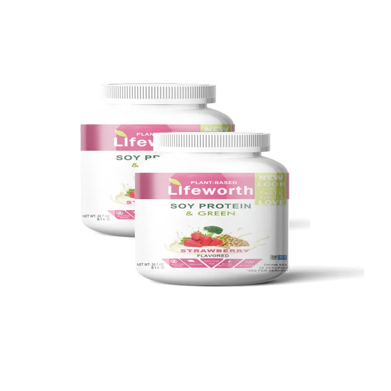 Lifeworth erdbeere geschmack soja vegan protein isolate pulver