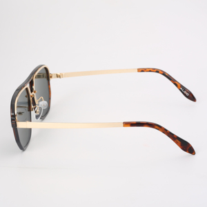 OEM New Arrival Men's Two Bridge Sunglasses Full Rim Plastic Frame Metal Temple UV400 Protection Outdoor Use,Custom logo - Product Image 4