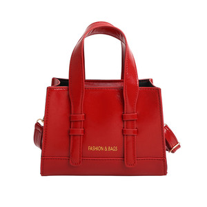 Bolsa Vermelha de Marca, Pequena e Quadrada para Mulheres, Bolsa de Ombro em Couro PU de Cor Sólida, Bolsa Transversal Feminina Preta Café Sac a Main Tote - Product Image 5