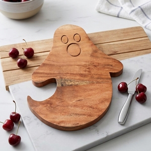 Planche à découper en bois pour Halloween, 14"L x 10"W, motif fantôme, plateau de charcuterie pour fromages - Product Image 5