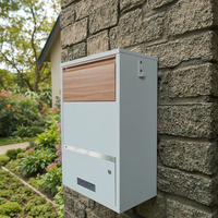 Boîte aux lettres murale moderne en métal pour l'extérieur, boîte de dépôt de colis en acier galvanisé, boîte de livraison de colis résidentielle pour le jardin