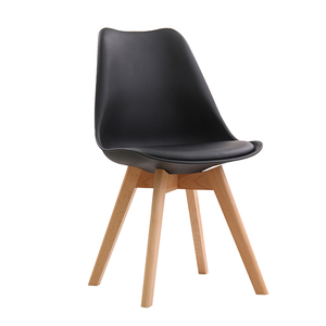 Silla de Comedor Moderna en Oferta, Silla de Plástico Blanca para Cocina, Restaurante, Cafetería, con Cojín de Cuero, Estilo Tulipán - Product Image 4