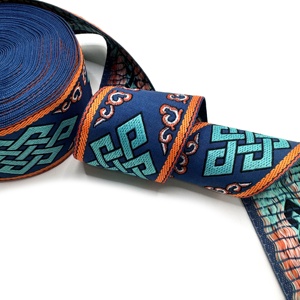 Thiết Kế Mới 5Cm Mô Hình Hình Học Jacquard Vải <span class=keywords><strong>Ribbon</strong></span> Twill Phong Cách Polyester Dệt Ban Nhạc - Product Image 6