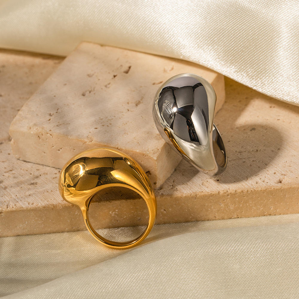 Stainless Steel 18k Gold Plated Statement Ring For Women - Oem, image size:1000x1000