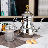 Bouilloire à thé en acier inoxydable épaissi pour restaurant, style vintage, avec infuseur, 0,7L 1,0L 1,5L 2,0L, style arabe