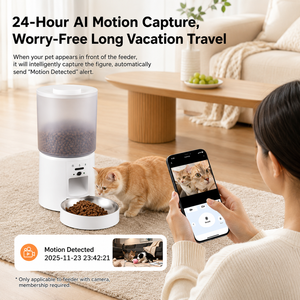 Distributeur de <span class=keywords><strong>nourriture</strong></span> intelligent <span class=keywords><strong>pour</strong></span> animaux de compagnie ABS 4L avec double bande Wi-Fi, caméra 4MP, audio bidirectionnel et enregistrement vocal de 10 secondes <span class=keywords><strong>pour</strong></span> l'alimentation des chats et des chiens - Product Image 3