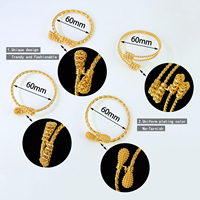Nouveaux bracelets à visser plaqués or 24 carats, design haut de gamme, vente en gros, style Dubaï, bracelets pour femmes pour les fêtes