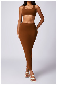 Ensemble taille haute pour femme <span class=keywords><strong>jupe</strong></span> demi-corps hanche mince polyvalent décontracté <span class=keywords><strong>jupe</strong></span> mi-longue serrée - Product Image 2