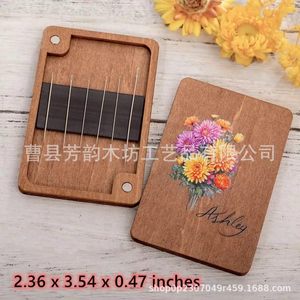 Solid Wood Magnetic <b>Needle</b> <b>Case</b> 2.36 x 3.54 x 0.47 Inches Portable Sewing Tool Organizer - Product Image 1