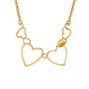 COSCH-068 Heart Shape Necklace 316L Stainless Steel PVD Gold Plating Fashion Jewelry Set - Product Image 2
