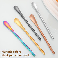 Accessoires de barre cuillère à mélanger à cocktail en métal coloré en acier inoxydable 18/10