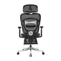 Nouvelle chaise de bureau ergonomique en maille 4D avec appui-tête, soutien lombaire à 6 rails et repose-pieds réglable pour bureau à domicile et salon