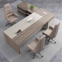 Bureau de bureau à la mode de conception simple Mobilier de bureau en bois de direction moderne Table de bureau en forme de L