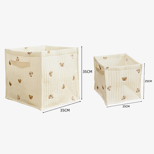 Cesta de pañales bordada con oso bonito estilo coreano moderno personalizado, <span class=keywords><strong>bolsa</strong></span> para bebé, botella de leche para mamá, almacenamiento de <span class=keywords><strong>ropa</strong></span> de muñeca - Product Image 4
