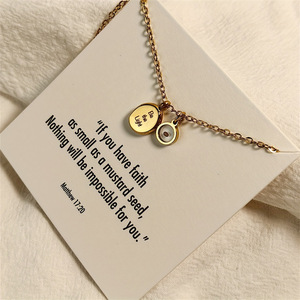 CAIOOCHE, nuevo collar de moda, joyería, semilla de mostaza, <span class=keywords><strong>Fe</strong></span> sobre el miedo, collar inspirador Be the Light Charm para mujer - Product Image 1