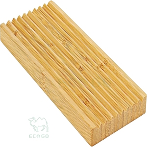 Bandeja de Bambú Natural Premium para Jabón, Jabonera Autodrenante para Baño, Cocina, <span class=keywords><strong>Ducha</strong></span>, Fregadero, Organizador de Jabón - Product Image 3