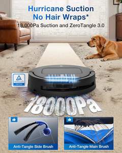 For ECOVACS DEEBOT T80 Robot Vacuum and <b>Mop</b> TruEdge Deep <b>Cleaning</b> 18,000Pa Suction and ZeroTangle 3.0 for Pets and Carpets - Product Image 1