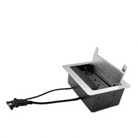 Prise de courant escamotable en alliage d'aluminium pour table, avec ports multimédia intégrés et ports réseau/audio