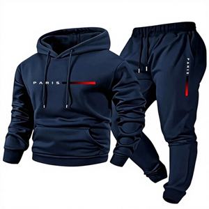 ชุดกีฬาผู้ชายลายสก็อตแบบมีซิป ปี 2025 เสื้อฮู้ดมีซิปพร้อมกางเกงขายาว ชุดกันหนาวแบบเป็นมิตรกับสิ่งแวดล้อม - Product Image 1