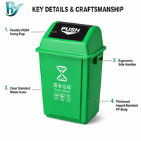 Poubelle de recyclage en plastique en gros Poubelles Poubelles en tailles 20L/40L/60L en matériau PP durable