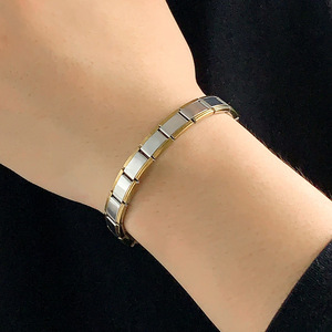 Bracelet épais en acier inoxydable, large, élastique, style chaîne de montre, jonc pour femmes et hommes, nouveau bijou tendance, manchette carrée, cadeaux HY-0025 - Product Image 2