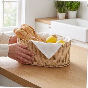 Panier Gris Tressé pour le Camping, 4 Pouces, Paniers en Lin Petits, Panier à Linge Mini, Panier à Vêtements Long et Élégant, 24 Pouces, en Rotin Rustique - Product Image 4