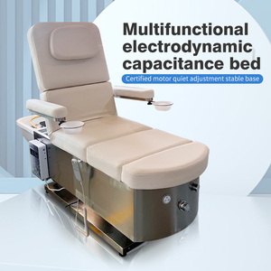 Chaise de shampooing à base de métal argenté multifonction de haute qualité massage de thérapie de la tête lit cosmétique chaise de pédicure spa pour ongles de luxe - Product Image 2