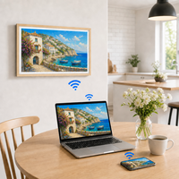 Bingkai foto Digital 4K, bingkai foto Digital Audio Android OS 8G Wifi, dinding rumah kayu resolusi tinggi 3840x2160