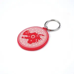 Wholesale OEM ODM Business Custom Figure Gifts PVC 3D Supplier Round Shape Rubber Keychain