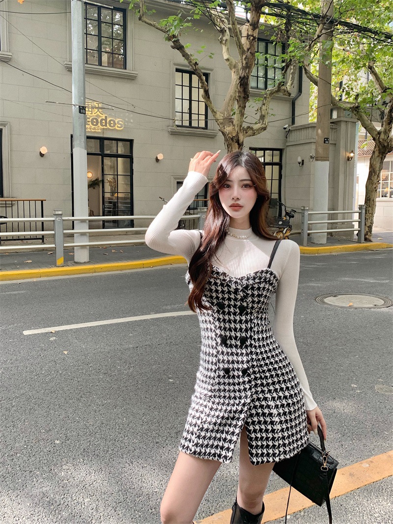 dress casual korea Hanbok Women Dot Pattern Dress, Korean Modern Hanbok Wrap Style See Through Sleeve Dress, Korea Modernized Daily Casual Party Hanbok Dress