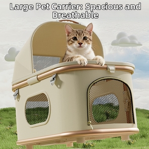 Carrito Plegable <span class=keywords><strong>para</strong></span> Mascotas, Ligero, de Aleación de Aluminio Oxford, Desmontable, <span class=keywords><strong>para</strong></span> <span class=keywords><strong>Perros</strong></span> y Gatos, Portátil, <span class=keywords><strong>para</strong></span> Viajes - Product Image 4
