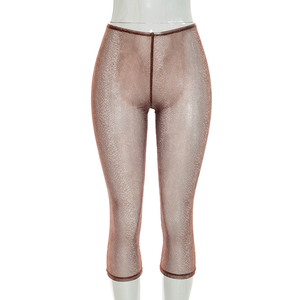 Viviblook Q26PT094 Women Casual Pants Style Snake Print <b>Tight</b> Fit Cropped Pants for Ladies - Product Image 2