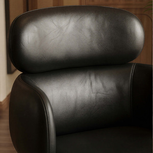 <span class=keywords><strong>Fauteuil</strong></span> d'appoint pivotant en cuir rétro à double appui-tête avec base métallique, <span class=keywords><strong>fauteuil</strong></span> rotatif pour la maison, le bureau, le salon, les loisirs, en <span class=keywords><strong>fourrure</strong></span> - Product Image 3
