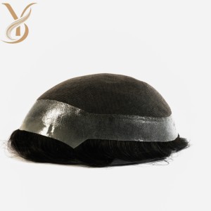 วิกผมผู้ชายแบบฮอลลีวูด  ทำจากผมแท้  ความหนาแน่น 110%  ดูเป็นธรรมชาติ  ฐานลูกไม้ฝรั่งเศส  ความหนาแน่นสูง  ขายส่ง - Product Image 5