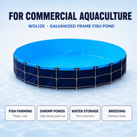 Bassin d'élevage de poissons WOLIZE avec structure en acier galvanisé, revêtement en PVC épaissi importé, taille personnalisable, assemblage rapide, robuste