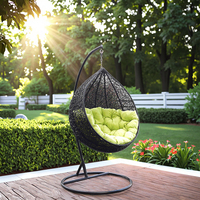 Chaise suspendue de jardin en rotin PE, chaise suspendue de patio